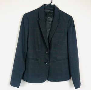 Single Breasted Glen Plaid Button Front Blazer